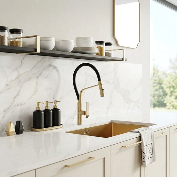 Bateria Kuchenna CASTOR Złoty Szczotkowany