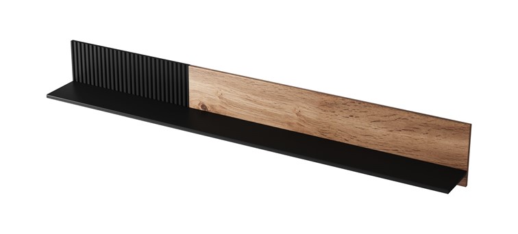 Półka Wisząca Random P-2 20x180x25 Dąb Wotan/Czarny