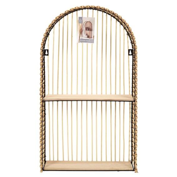 Półka BALI BOHO Wisząca 61x37x12 Naturalny/Czarny