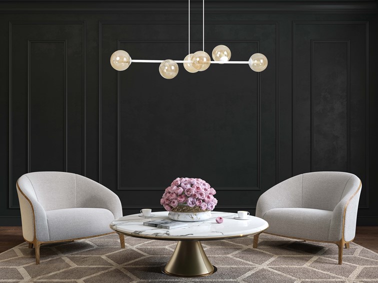 Lampa Wisząca ROSSI 6 Biały/Miodowy