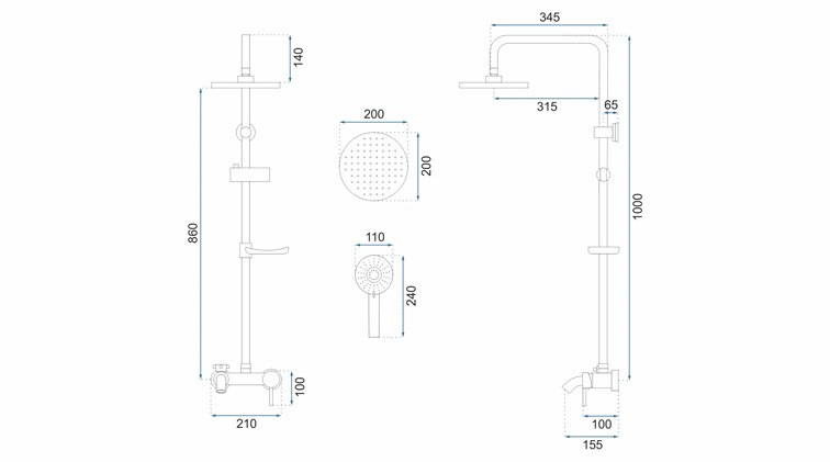 Zestaw Natryskowy LUIS Chrom