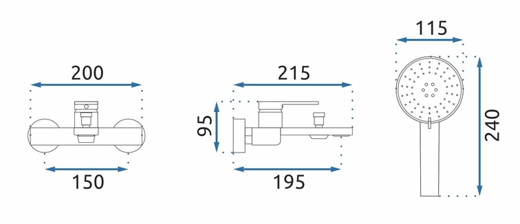 Bateria Wannowa VERSO Złoty Szczotkowany