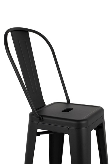 Krzesło Barowe TOWER BIG BACK 76 Czarny