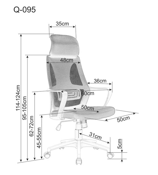Fotel Obrotowy Q-095 Szary/Czarny