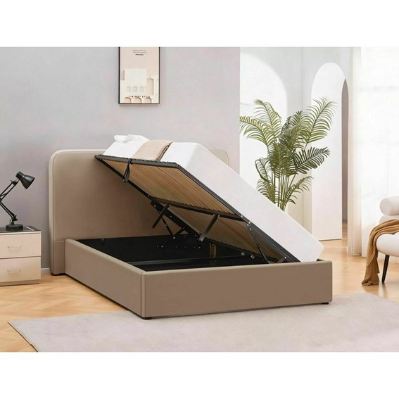 Łóżko LUMIA Velvet 160x200cm Ciemny Beżowy