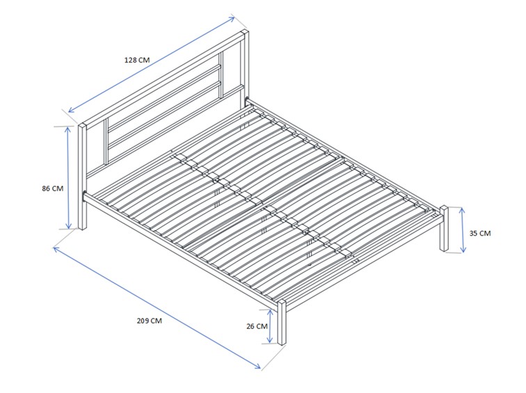 Łóżko Metalowe LM2-FX 120x200 Biały