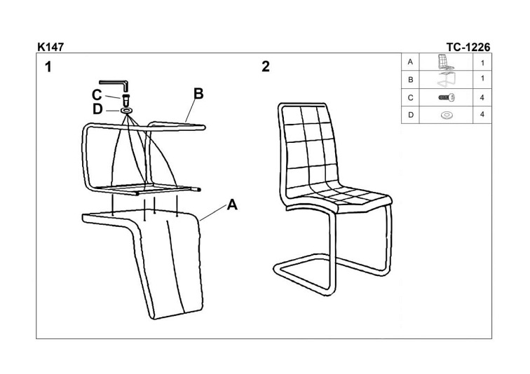 Krzesło K147 Chrom/Biały Ekoskóra