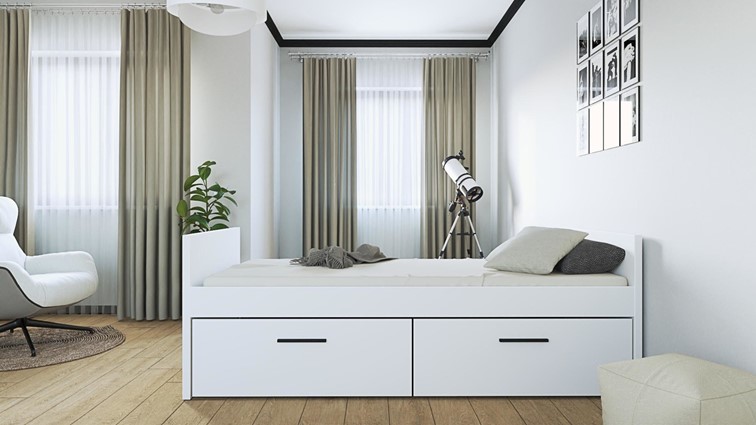 Szuflada do łóżka VERSO 1S (moduł) Biały