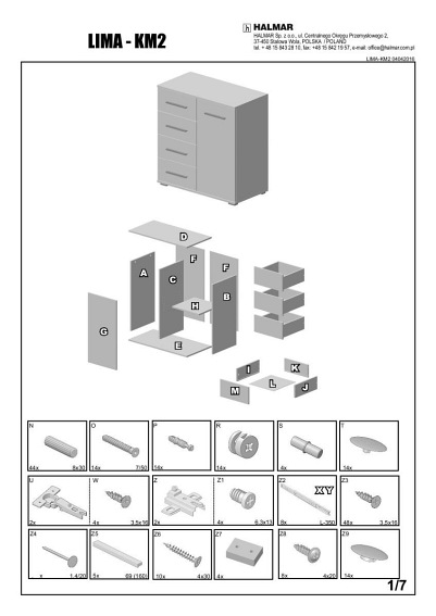 Komoda  LIMA KM-2 Dąb Sonoma/Biały