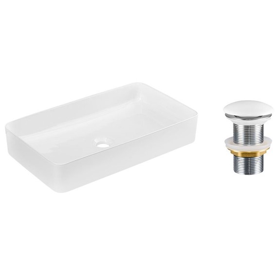 Zestaw Umywalkowy z Korkiem Click-Clack SLIM Biały