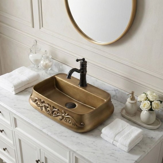 Umywalka Nablatowa CASTEL Brązowy