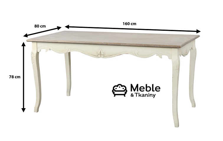 Stół Rimini 026 80x160 Kremowy