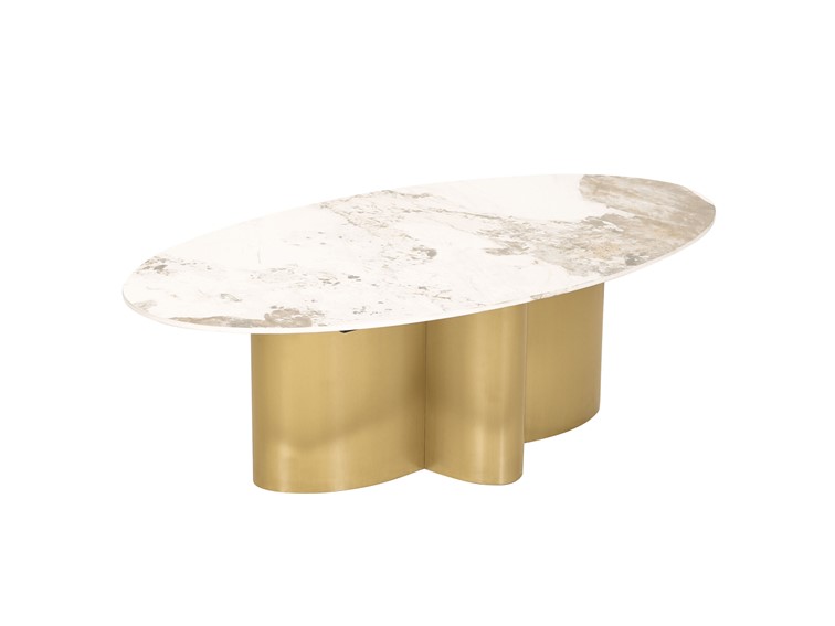 Stolik MODIG M59 130x70cm Biały/Złoty