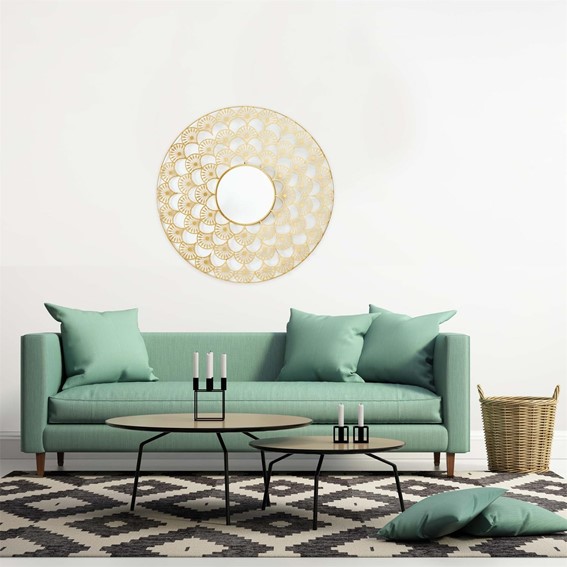 Lustro MANDALA 70cm Złoty