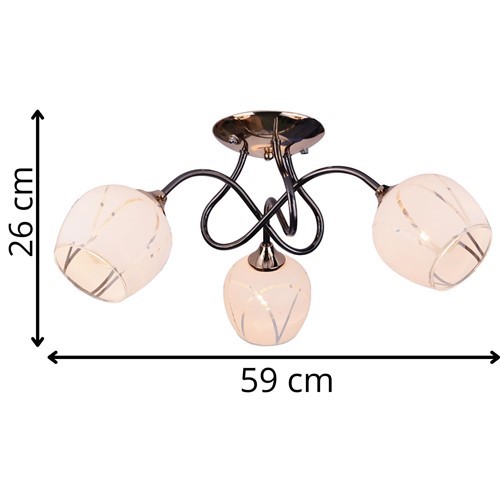 Żyrandol LINDA 3 Biały/Złoty/Mleczny