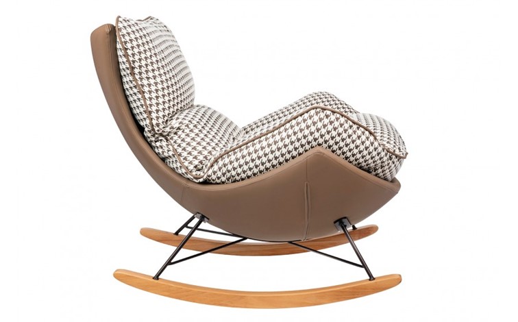 Fotel Bujany OTILIA Brązowy/Biały