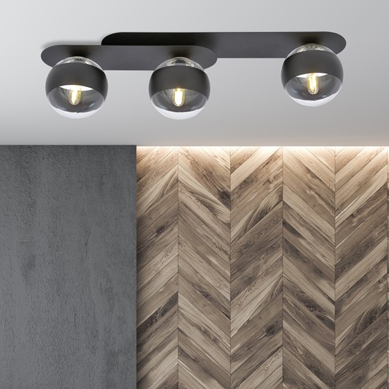 Lampa Sufitowa PLAZA 3 STRIPE Czarny
