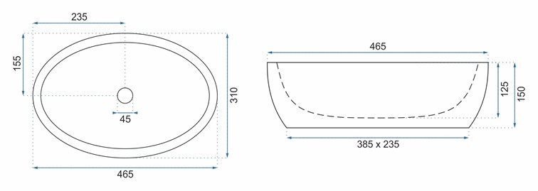 Umywalka Nablatowa SHILA Biały