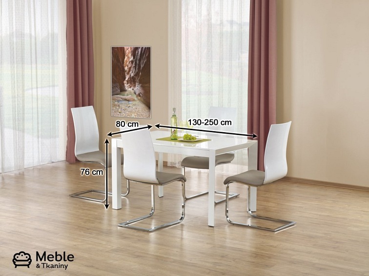 Stół Rozkładany STANFORD XL (130-250)x80 Biały