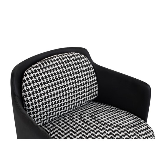 Fotel VENICE BLACK Czarny/Biały