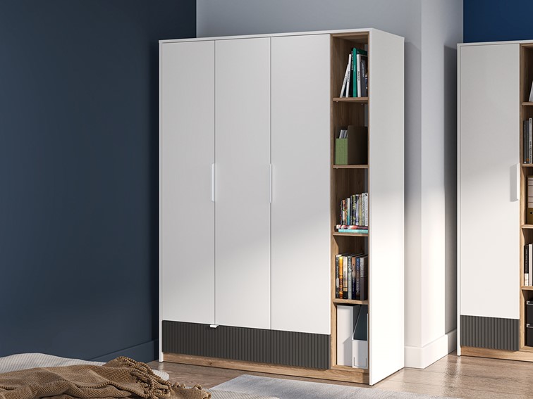 Szafa TORINO 01 Biały Alpejski/Castello Miodowy/Grafit Mat