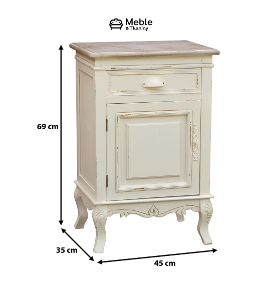 Szafka Nocna Rimini 113 35x45x69 Kremowy