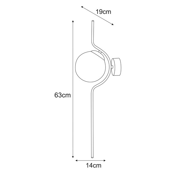 Kinkiet VELA K-5336 Czarny/Bursztynowy