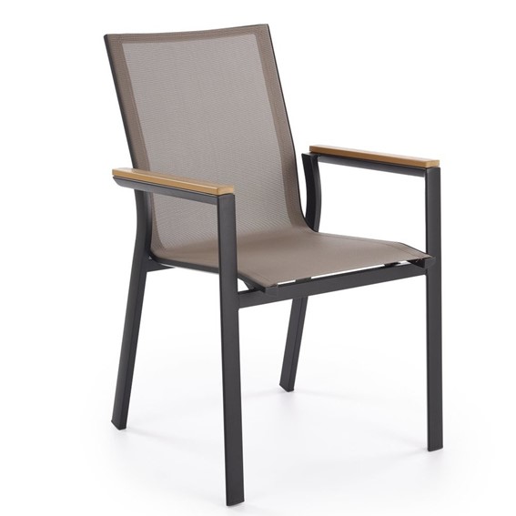 Krzesło FIERRO Czarny/Popielaty/Brązowy