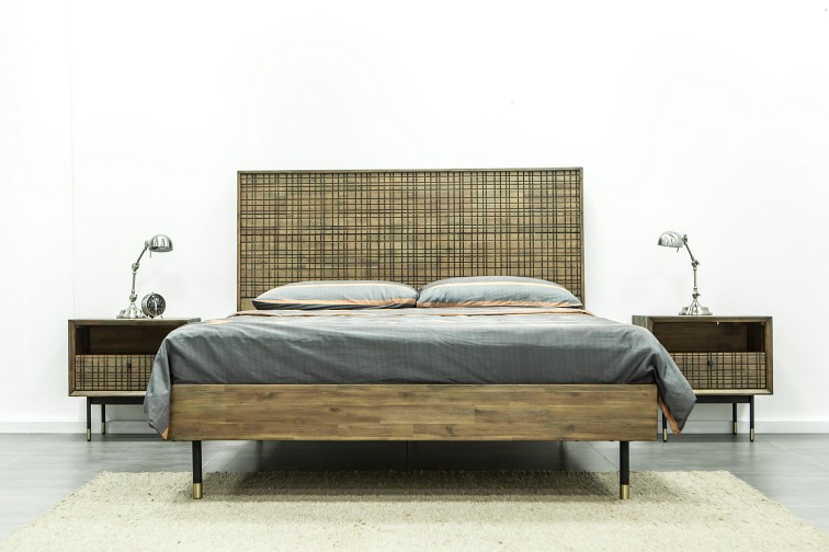 Szafka Nocna Maze B02 40x55x55 Czarny/Brązowy