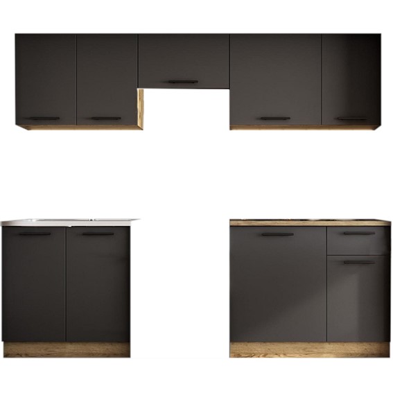 Kuchnia Zestaw DARIA 240 Dąb Craft/Antracyt