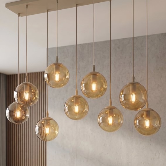 Lampa Wisząca COSMO 9 Beżowy/Miodowy