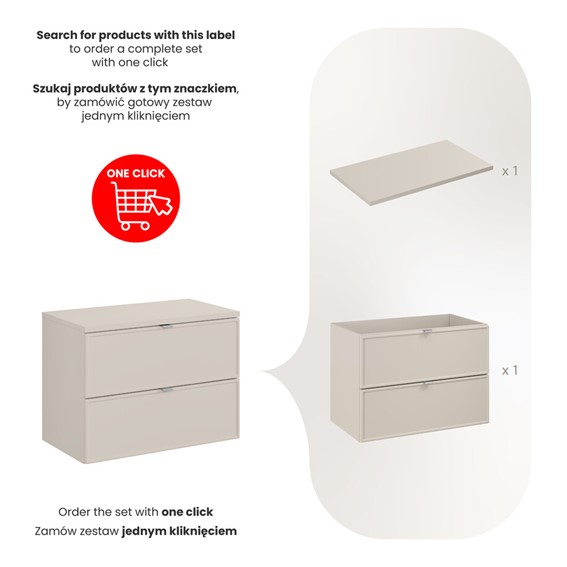 Zestaw Meblowy BELLA 80cm Kaszmirowy Mat