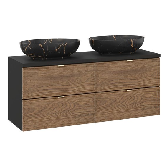 Zestaw Meblowy MONA 120cm Czarny Mat/Dąb Casella