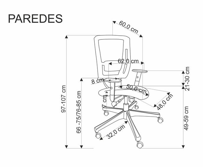 Fotel Gabinetowy PAREDES Czarny