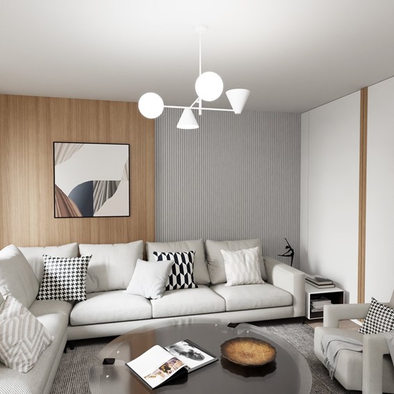 Żyrandol HERMES 4 Biały