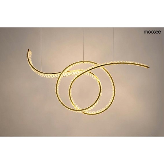 Lampa Wisząca WAVE 120 Złoty/Transparentny
