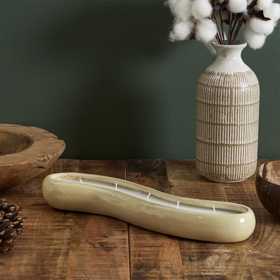 Świeca Ceramiczna GLAZE Podłużna Biały