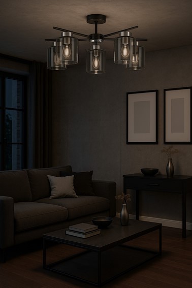 Lampa Sufitowa LUNA K-5527 Czarny/Grafitowy/Srebrny