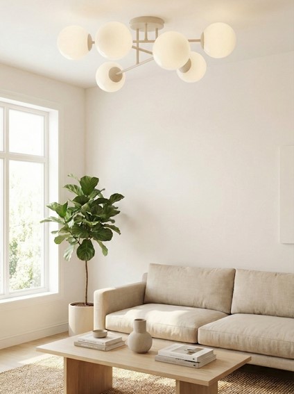 Lampa Sufitowa ROMA 6 Beżowy/Biały