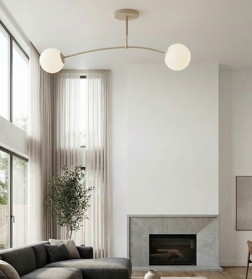 Lampa Sufitowa PREGOS 2 Beżowy/Biały