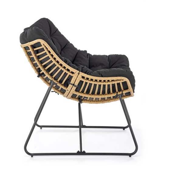 Fotel Wypoczynkowy WHISPER Czarny/Naturalny