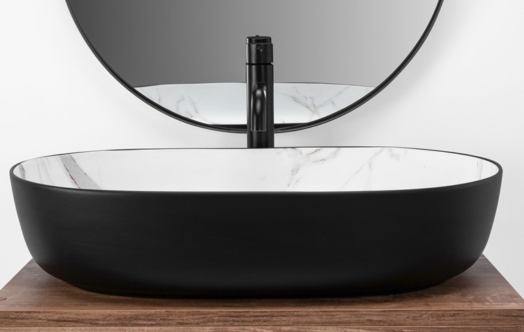 Umywalka Nablatowa CLEO 61 AIAX MATT Czarny