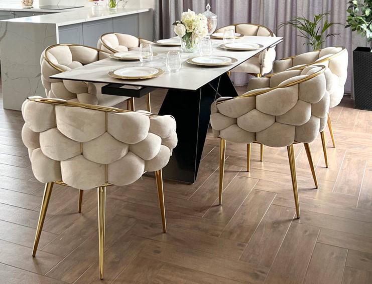 Krzesło BALLOON Złoty/Beżowy