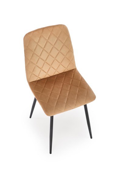 Krzesło K525 Velvet Czarny/Beżowy