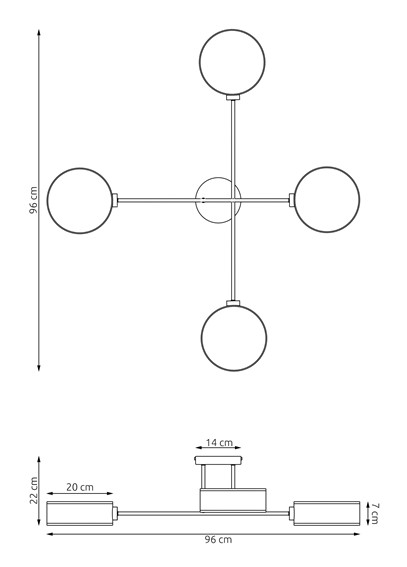 Lampa Sufitowa MAGA 4 MIX1 Wielokolorowy