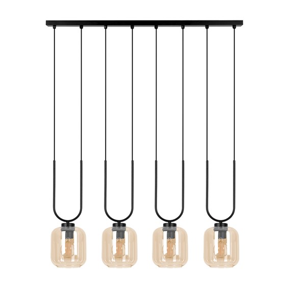 Lampa Wisząca CONI K-5582 Czarny/Bursztynowy