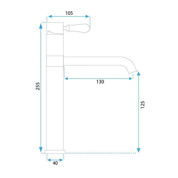Bateria Umywalkowa Niska SERRA Czarny