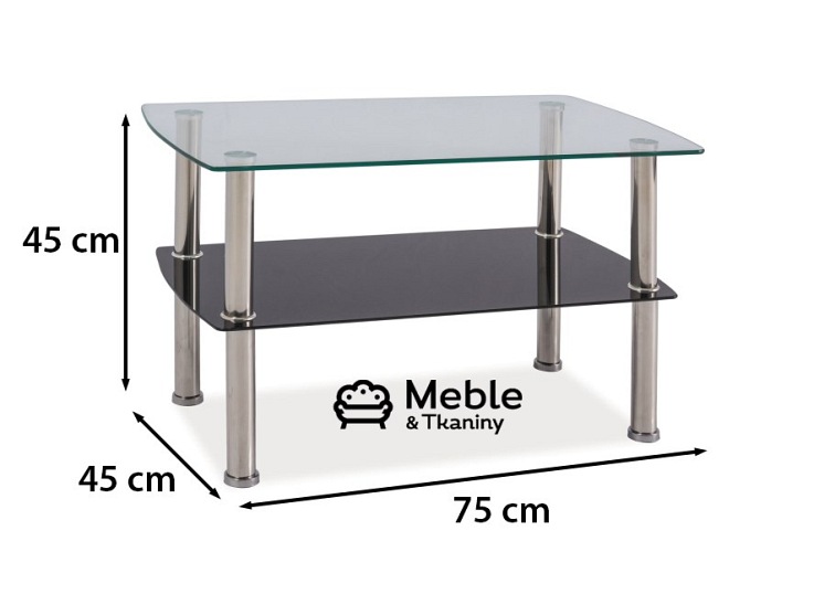 Ława IRENE Chrom/Transparentny