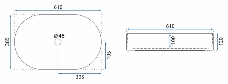 Umywalka Nablatowa NADIA 60 MATT Beżowy