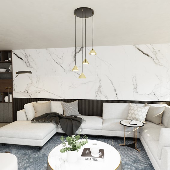 Lampa Wisząca ELIT 4 PREMIUM Złoty